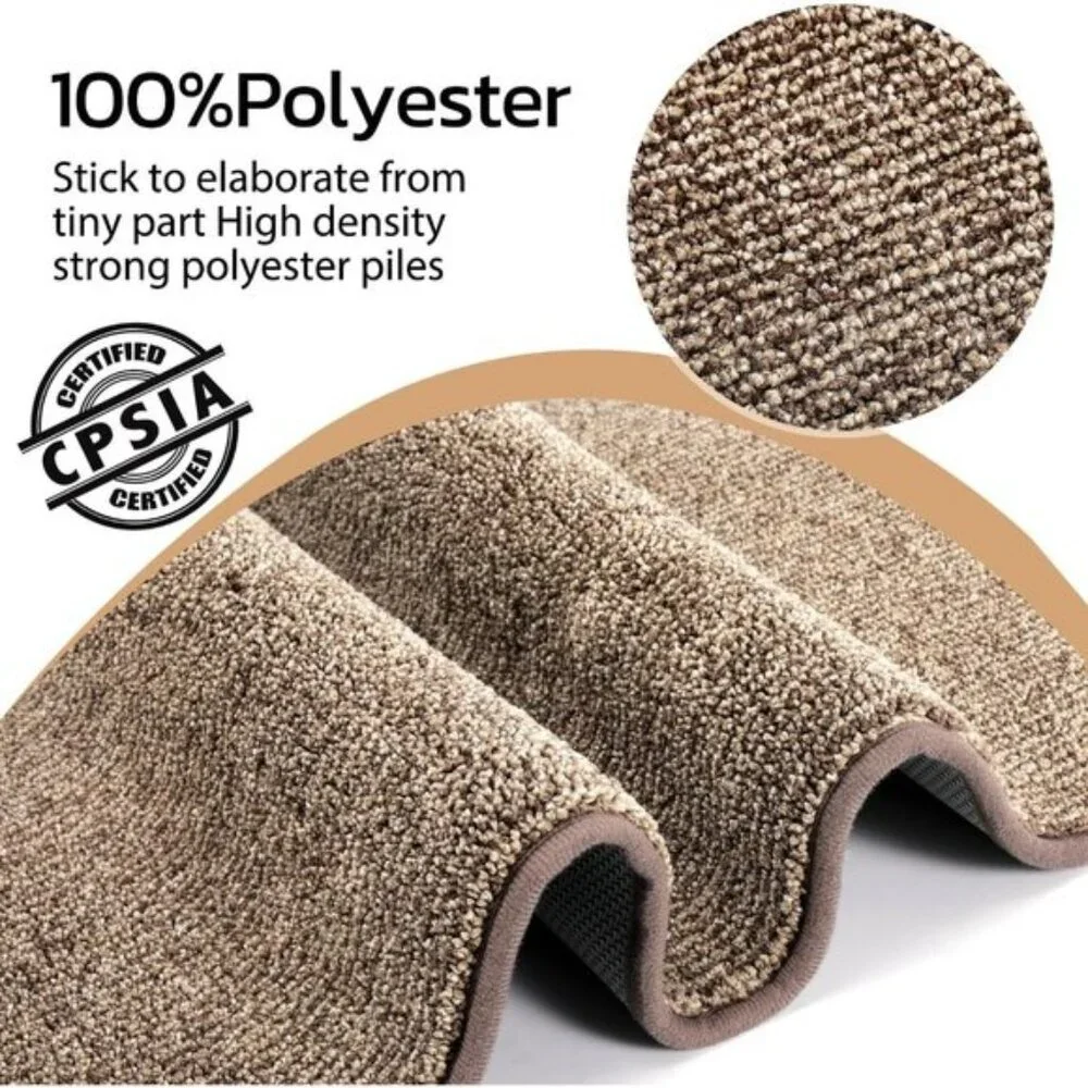 New 24x36In Door Mat, Non-Slip, Absorbent, Washable, for Entryway, Beige